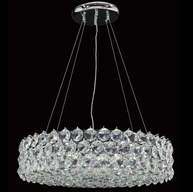 Dove Large Crystal Chrome Chandelier