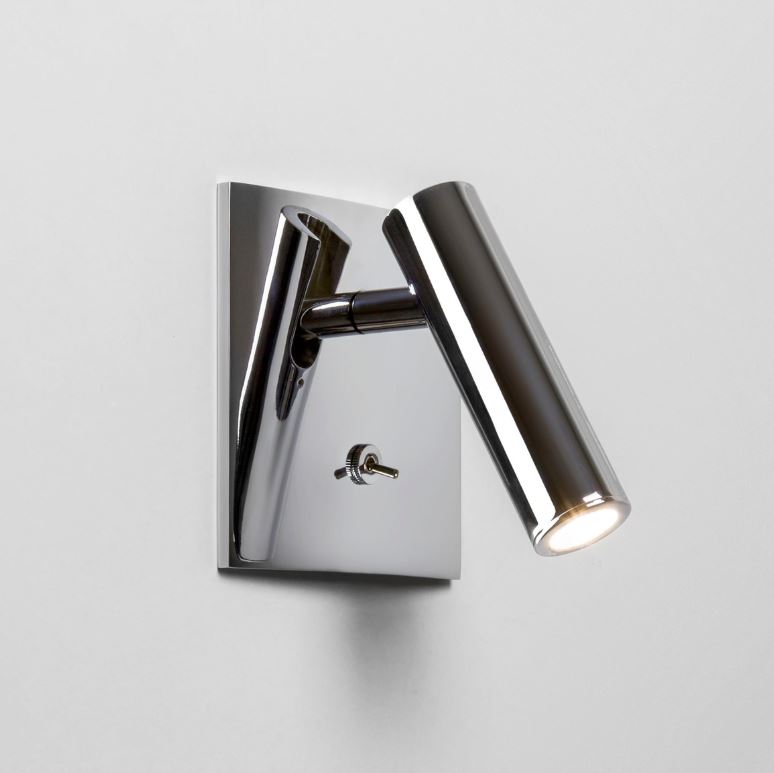 Enna Square Switched LED Polished Chrome Wall Light
