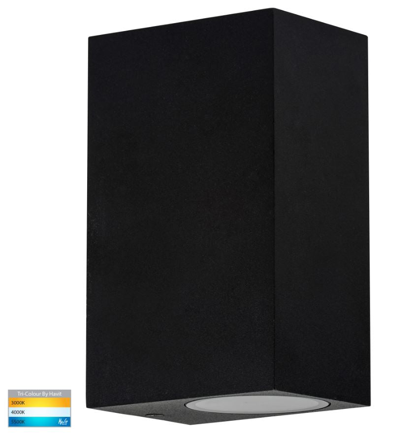 Accord Black TRI Colour Up & Down LED Wall Light