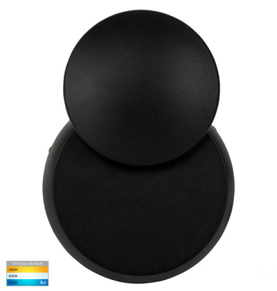 Pivot Black Round LED Wall Light