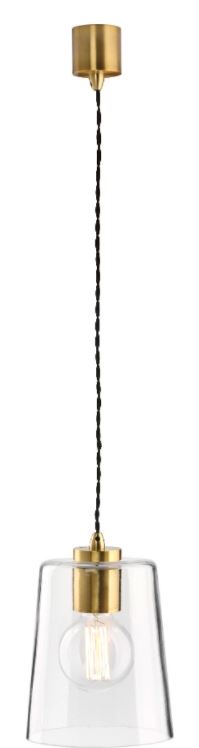 Parlour Round Glass Brass Pendant