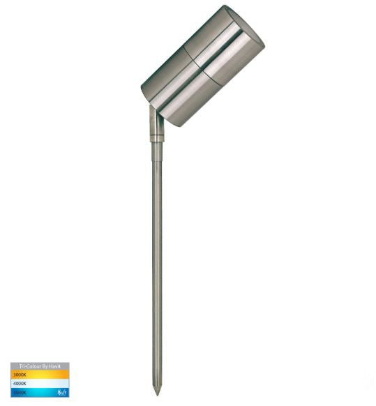 Fortis Stainless Steel TRI Colour Single Adjustable LED Spike Light