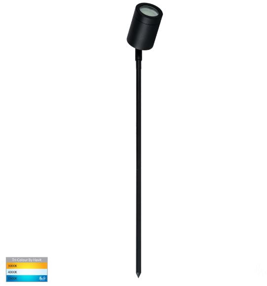 Pointe Black TRI Colour LED Garden Spike Light
