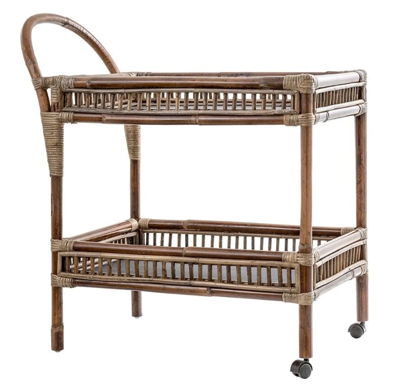 Seville Rattan & Bamboo Bar Cart