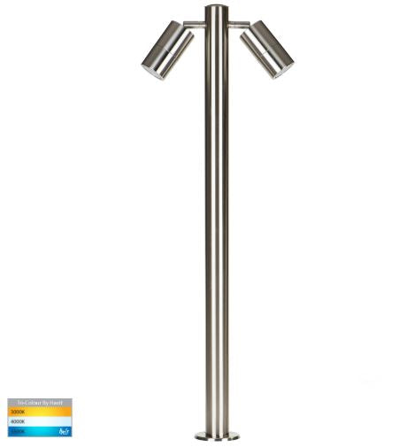 Tivah 316 Stainless Steel TRI Colour Double Adjustable LED Bollard Light