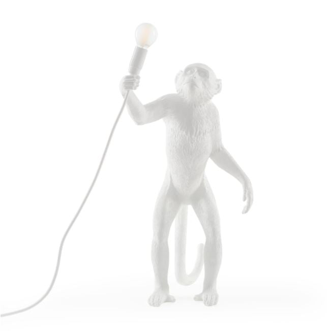 Standing White Monkey Lamp