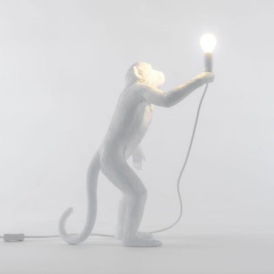 Standing White Monkey Lamp