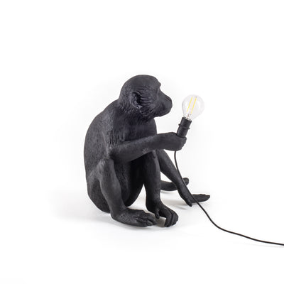 Sitting Black Monkey Lamp