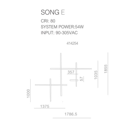 Song E Black Wall Light