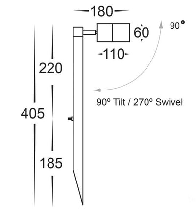 Tivah 316 Stainless Steel TRI Colour Single Adjustable LED Spike Light