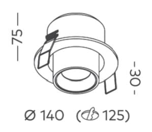 Switch 140mm Textured White/Black 3000K Downlight