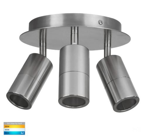 Tivah Titanium Aluminium 3 Light Round Plate