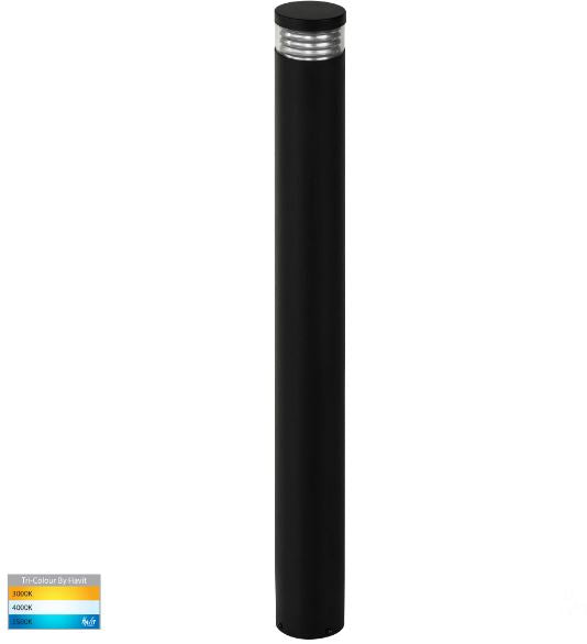 Maxi 900 Black Louvred LED Bollard Light