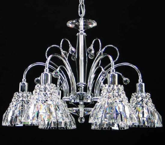 Mornington Crystal Chrome 6 Light Chandelier
