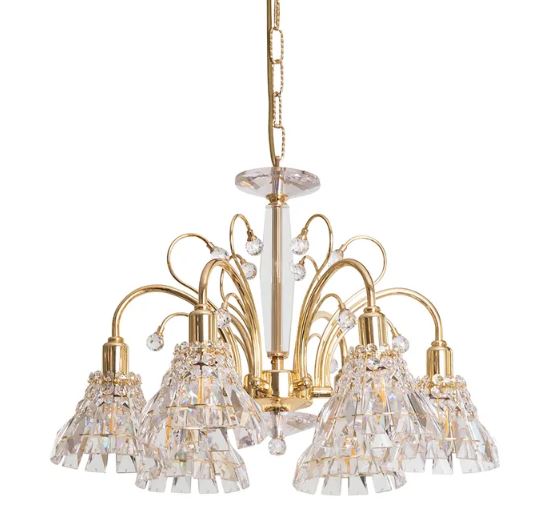 Mornington Crystal Gold 6 Light Chandelier