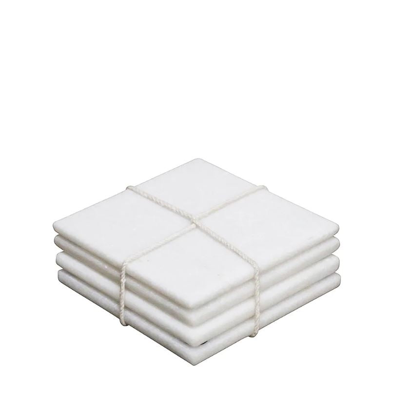 Jasmine Marble Set of 4 Coasters White