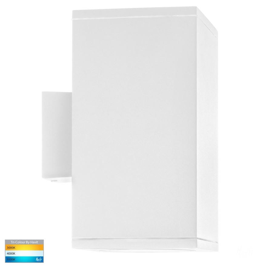 Porter Square White Up & Down LED Wall Light