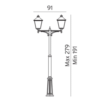 London 91 Two Light Lamp Post